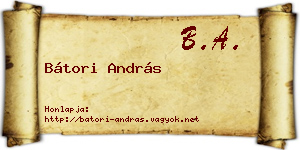 Bátori András névjegykártya